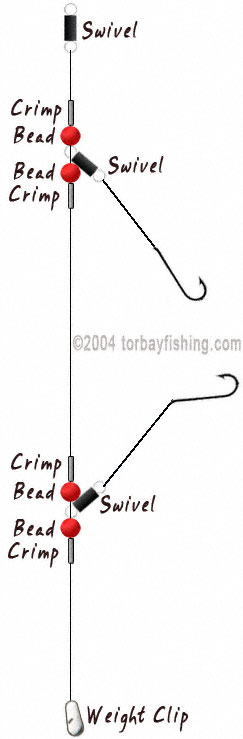 photo showing how to set up a 1up 1 down fishing rig